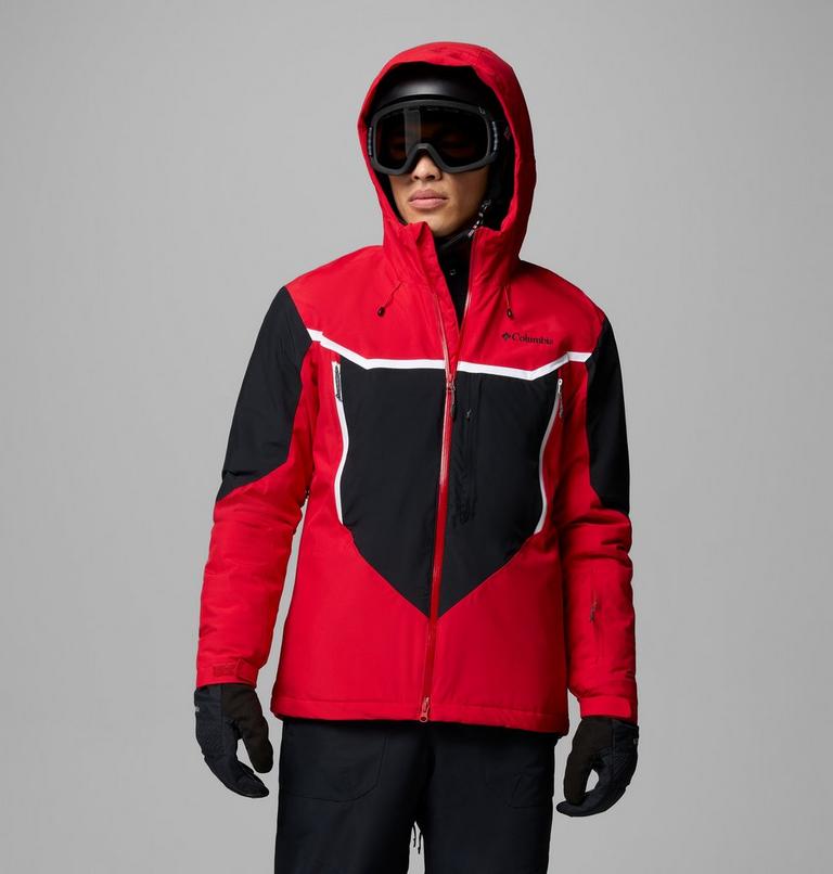 Men's Liftline Waterproof Ski Jacket, Color: Mountain Red, Black, image 1