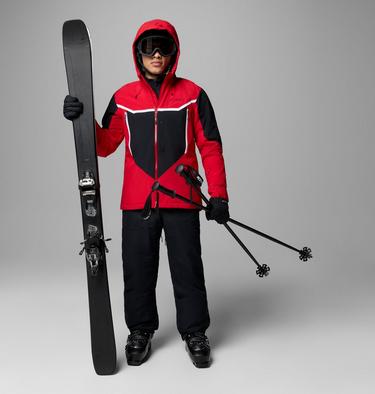 Men's Liftline Waterproof Ski Jacket, Color: Mountain Red, Black, image 2