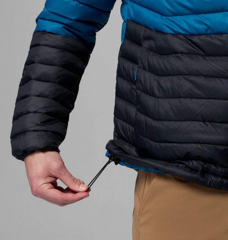 Men's Powder Pass Hooded Insulated Puffer Jacket, Color: Black, Phoenix Blue, Compass Blue, image 8