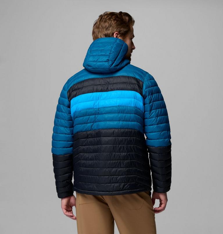 Men's Powder Pass Hooded Insulated Puffer Jacket, Color: Black, Phoenix Blue, Compass Blue, image 3