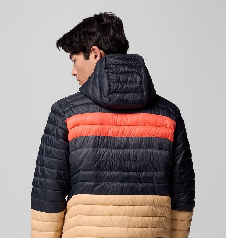 Men's Powder Pass Hooded Insulated Puffer Jacket, Color: Canoe, Black, Zing, Shark, image 5