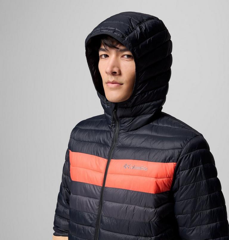 Men's Powder Pass Hooded Insulated Puffer Jacket, Color: Canoe, Black, Zing, Shark, image 6