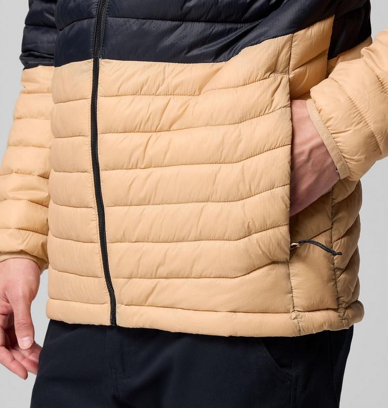 Men's Powder Pass Hooded Insulated Puffer Jacket, Color: Canoe, Black, Zing, Shark, image 7