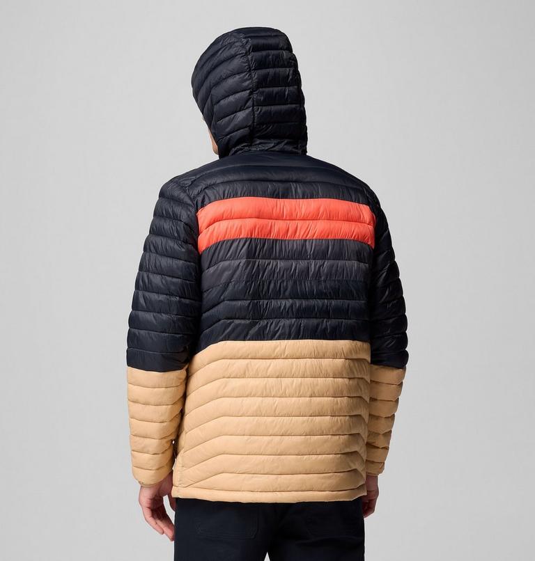 Men's Powder Pass Hooded Insulated Puffer Jacket, Color: Canoe, Black, Zing, Shark, image 3