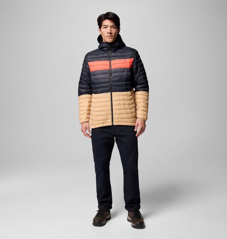 Men's Powder Pass Hooded Insulated Puffer Jacket, Color: Canoe, Black, Zing, Shark, image 2