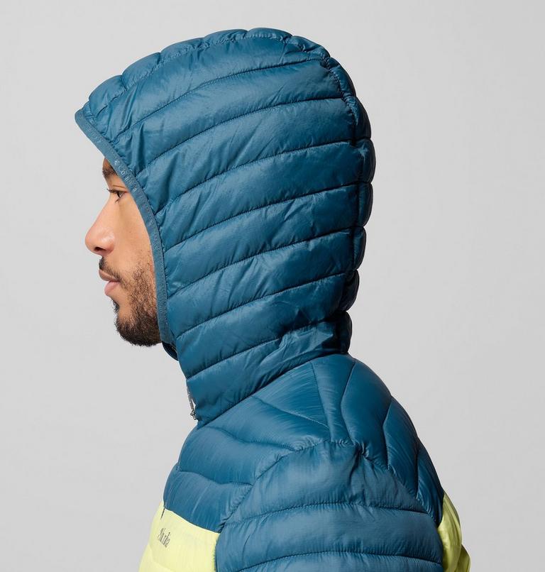 Men's Powder Pass Hooded Insulated Puffer Jacket, Color: Crushed Blue, Everblue, Neon Light, Shrk, image 9