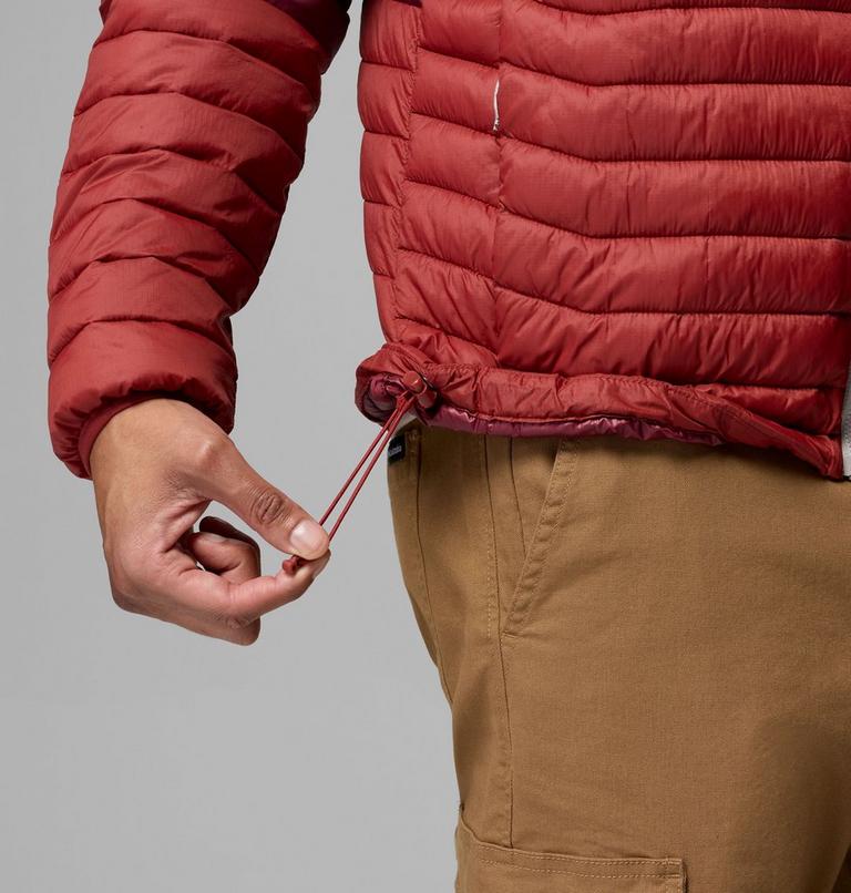 Men's Powder Pass Hooded Insulated Puffer Jacket, Color: Red Oxide, Rich Wine, Super Sonic, image 8