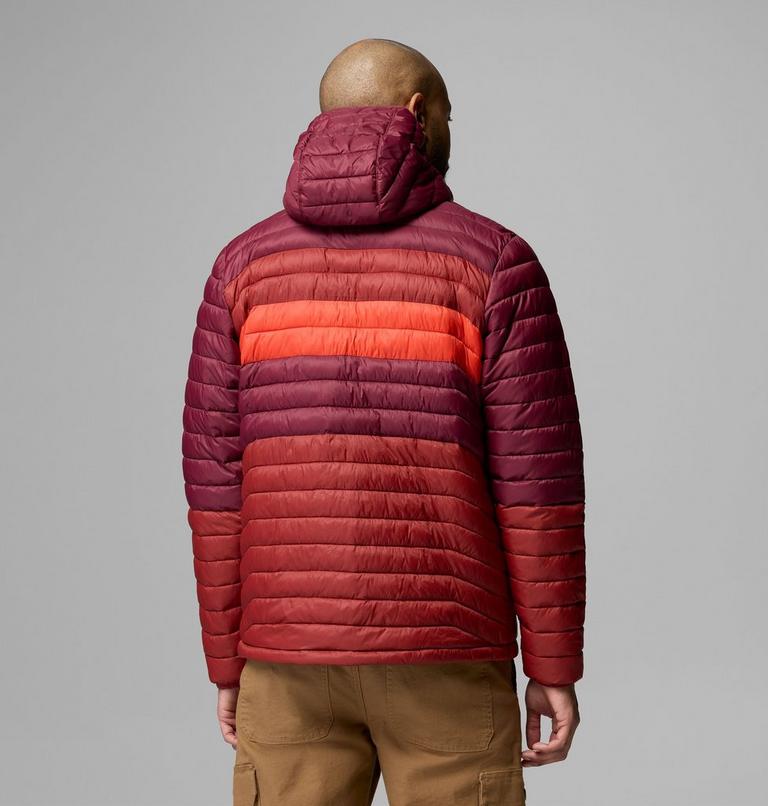 Men's Powder Pass Hooded Insulated Puffer Jacket, Color: Red Oxide, Rich Wine, Super Sonic, image 3