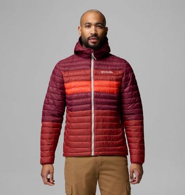 Men's Powder Pass Hooded Jacket, Color: Red Oxide, Rich Wine, Super Sonic, image 5