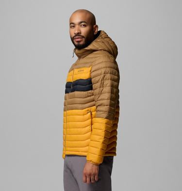 Men's Powder Pass Hooded Insulated Puffer Jacket, Color: Squash, Delta, Black, image 4