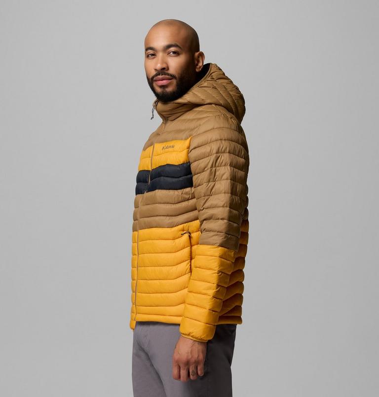 Men's Powder Pass Hooded Insulated Puffer Jacket, Color: Squash, Delta, Black, image 4