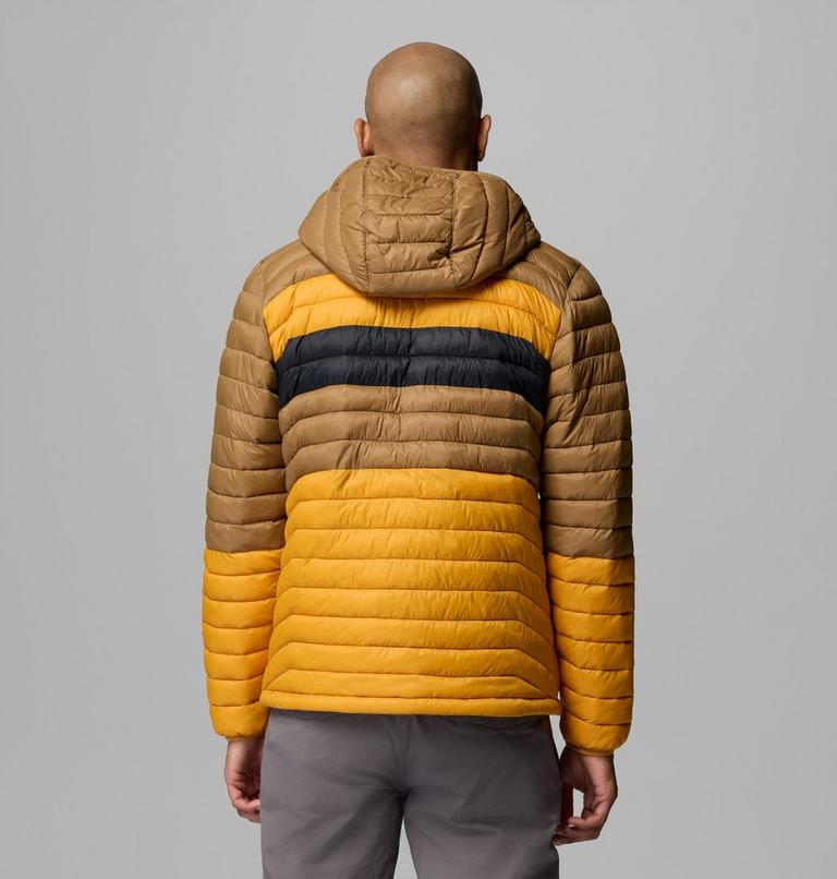 Men's Powder Pass Hooded Insulated Puffer Jacket, Color: Squash, Delta, Black, image 3