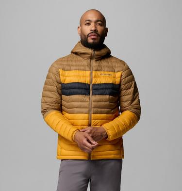 Men's Powder Pass Hooded Jacket, Color: Squash, Delta, Black, image 7