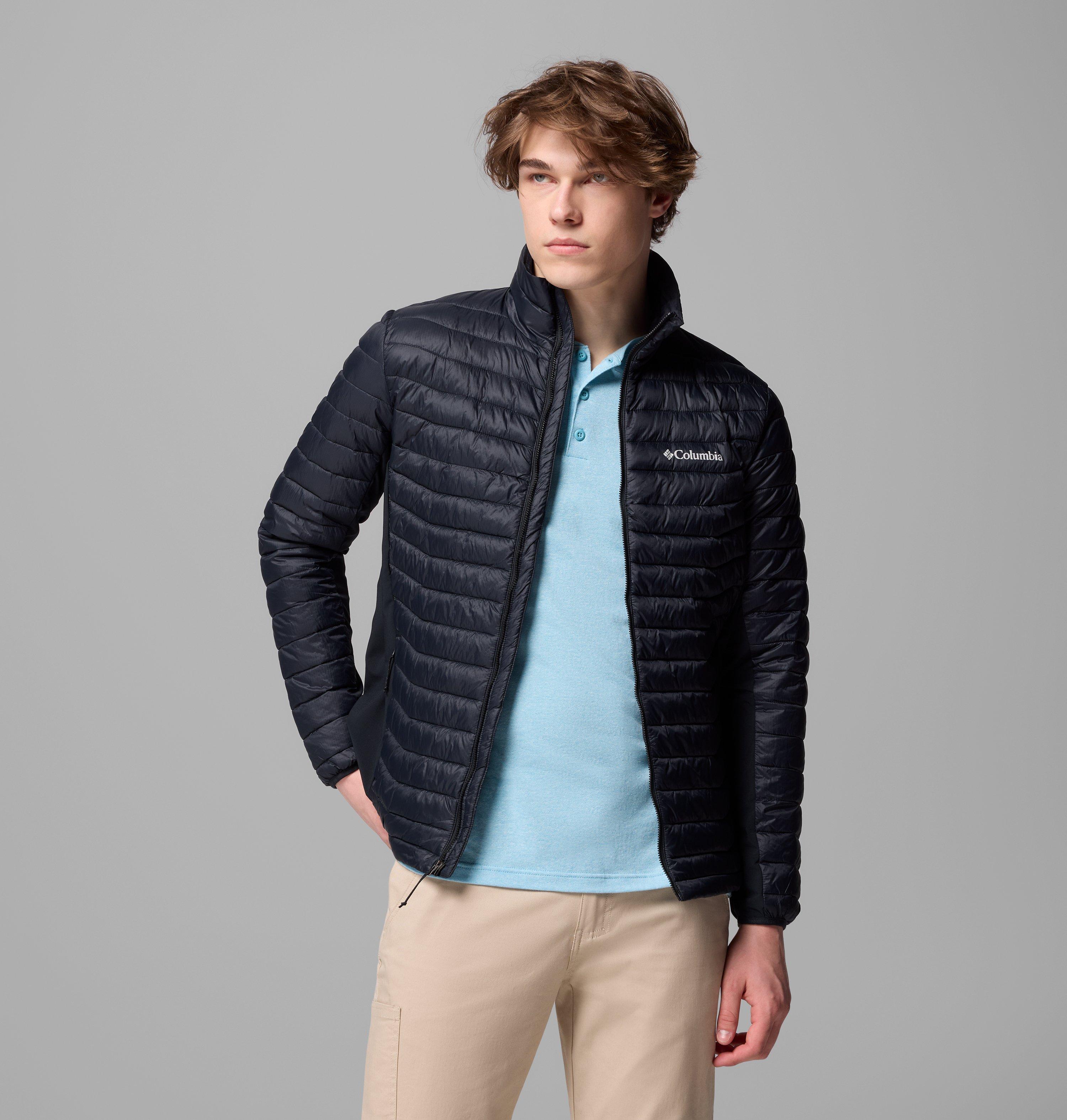 Columbia Sportswear Men's Black Columbia - Powder Pass™ Hybrid Insulated Puffer Jacket - Extra Large