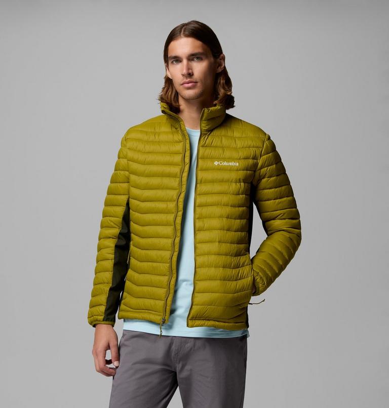 Men's Powder Pass Hybrid Insulated Puffer Jacket, Color: Mossy Green, Greenscape, image 5