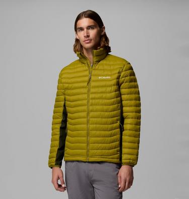 Men's Powder Pass Hybrid Insulated Puffer Jacket, Color: Mossy Green, Greenscape, image 3
