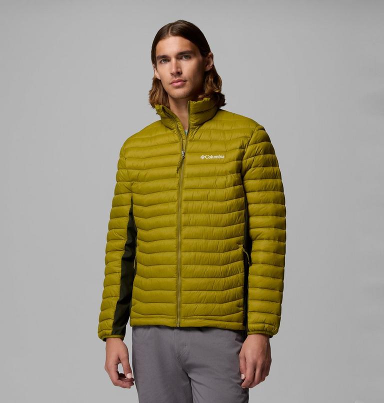 Men's Powder Pass Hybrid Insulated Puffer Jacket, Color: Mossy Green, Greenscape, image 1