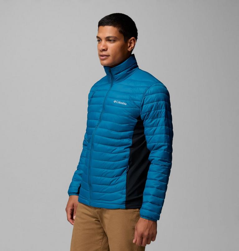 Men's Powder Pass Hybrid Jacket, Color: Phoenix Blue, Black, image 4