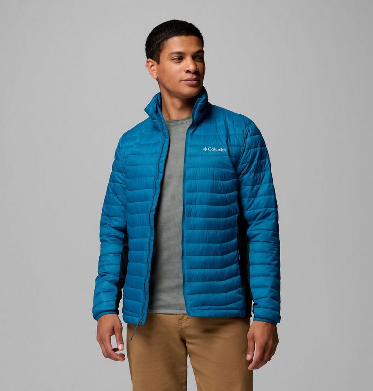 Men's Powder Pass Hybrid Jacket, Color: Phoenix Blue, Black, image 5