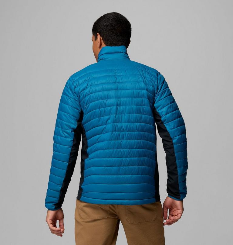 Men's Powder Pass Hybrid Jacket, Color: Phoenix Blue, Black, image 3
