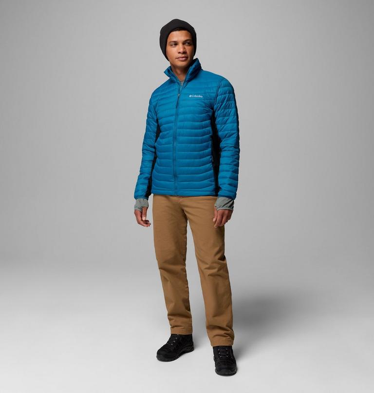 Men's Powder Pass Hybrid Jacket, Color: Phoenix Blue, Black, image 2