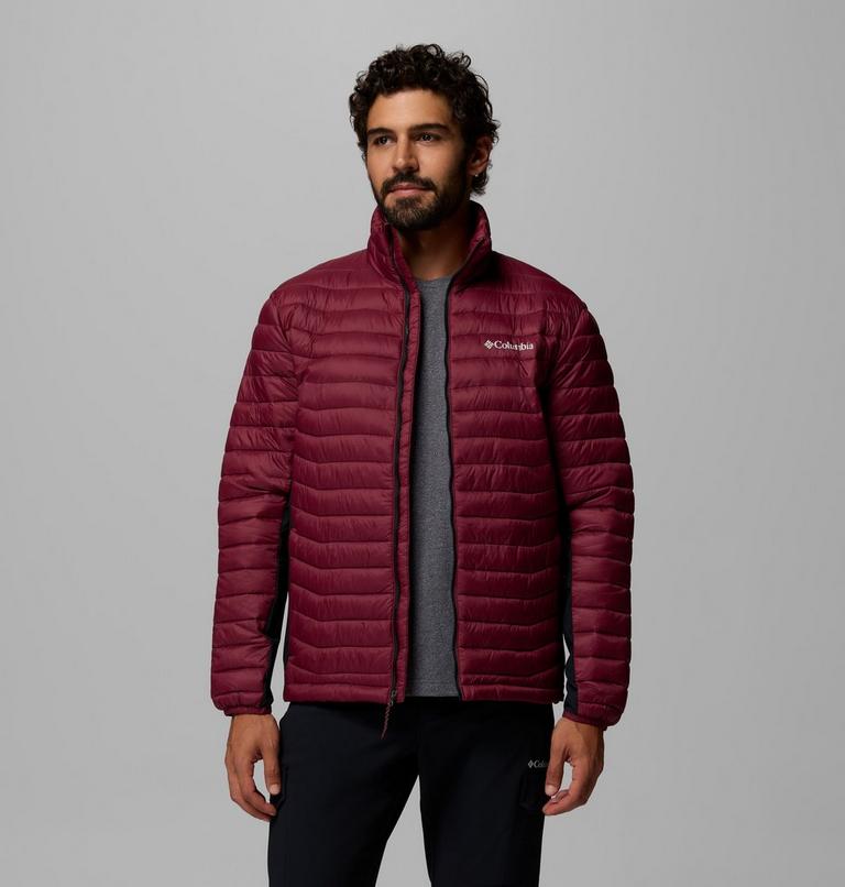 Men's Powder Pass Hybrid Jacket, Color: Rich Wine, Black, image 5
