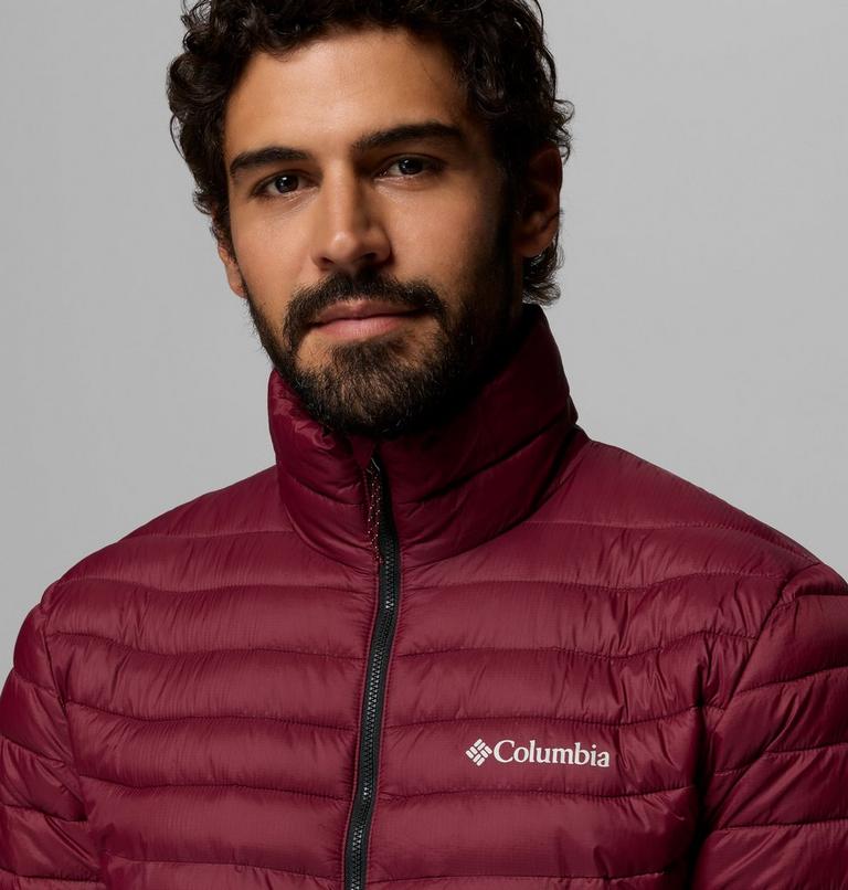 Men's Powder Pass Hybrid Jacket, Color: Rich Wine, Black, image 7