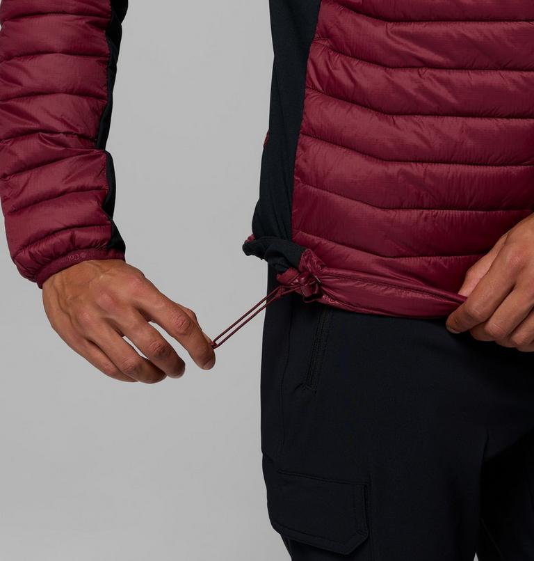 Men's Powder Pass Hybrid Jacket, Color: Rich Wine, Black, image 9