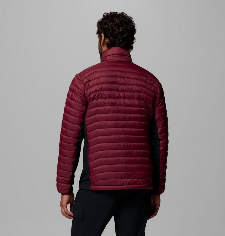 Men's Powder Pass Hybrid Jacket, Color: Rich Wine, Black, image 3