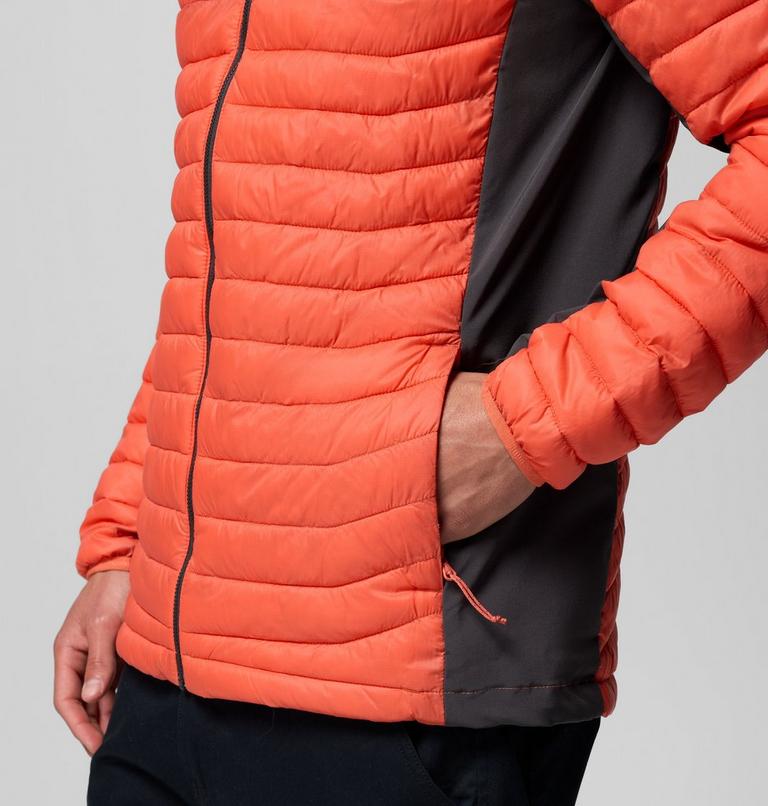Men's Powder Pass Hybrid Insulated Puffer Jacket, Color: Zing, Shark, image 7