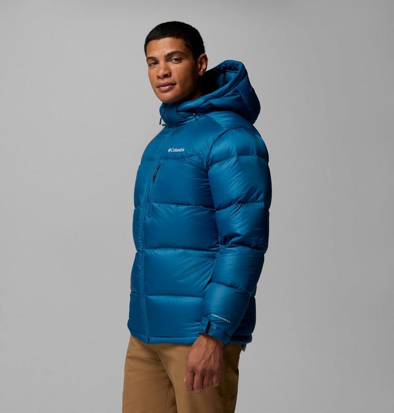 Men's Cloudview Down Hooded Jacket, Color: Phoenix Blue, image 4
