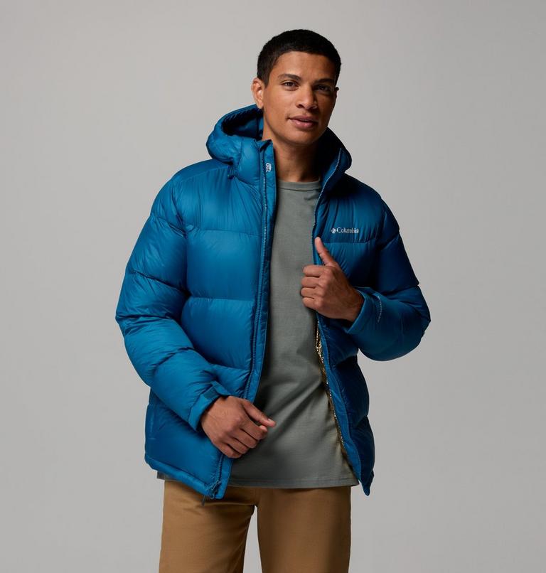 Men's Cloudview Down Hooded Jacket, Color: Phoenix Blue, image 5