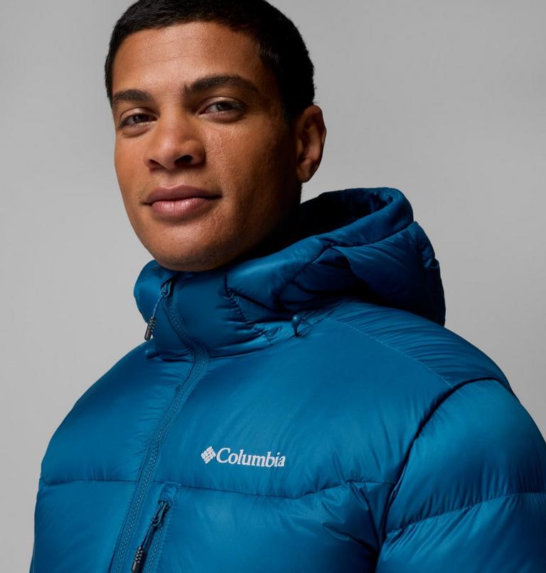 Men's Cloudview Down Hooded Jacket, Color: Phoenix Blue, image 7