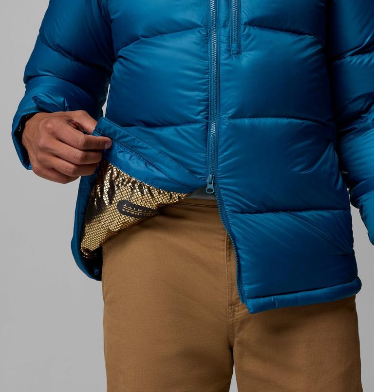 Men's Cloudview Down Hooded Jacket, Color: Phoenix Blue, image 8