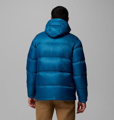 Men's Cloudview Down Hooded Jacket, Color: Phoenix Blue, image 3