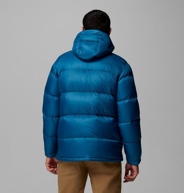 Men's Cloudview Down Hooded Jacket, Color: Phoenix Blue, image 3