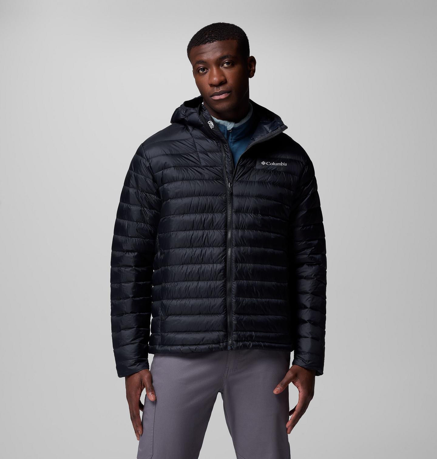 Мужская куртка Columbia Corelite Down Hooded, цвет: Чёрный — фото 1