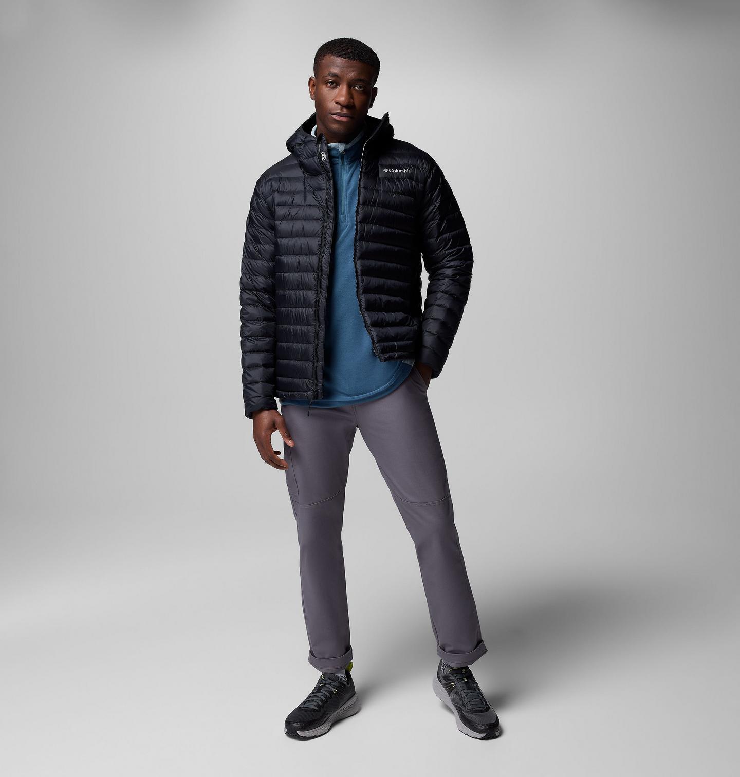 Мужская куртка Columbia Corelite Down Hooded, цвет: Чёрный — фото 2