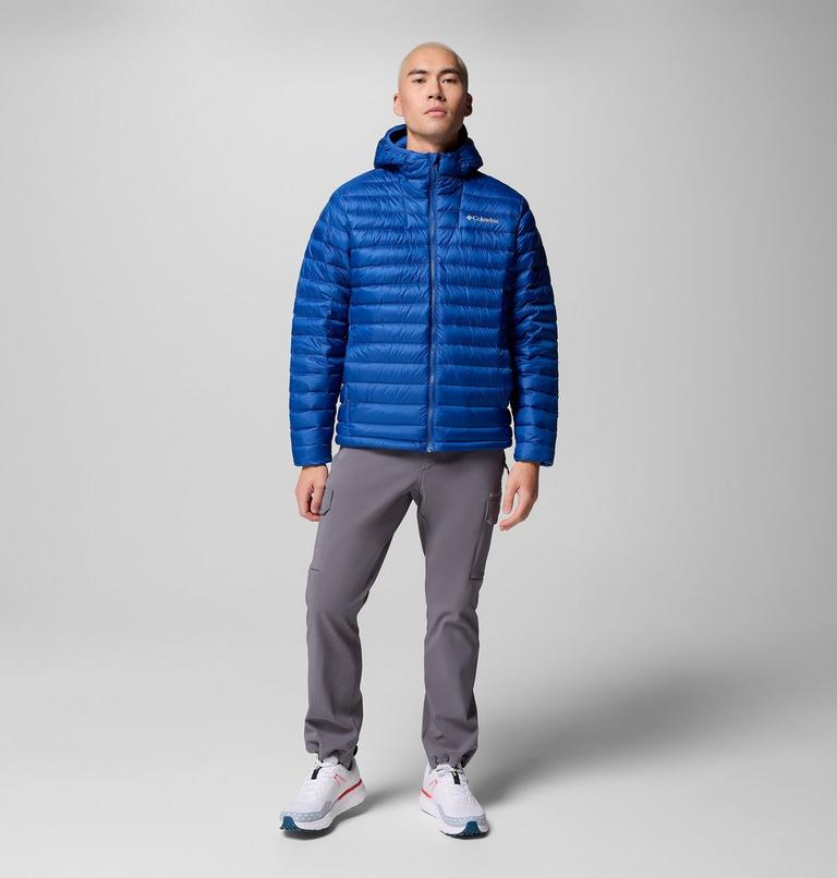 Chaqueta fácil de guardar de plumón con capucha Corelite para hombre, Color: Mountain Blue, image 10