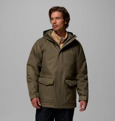 Men's Pines Lake Insulated Hooded Parka, Color: Stone Green, image 1