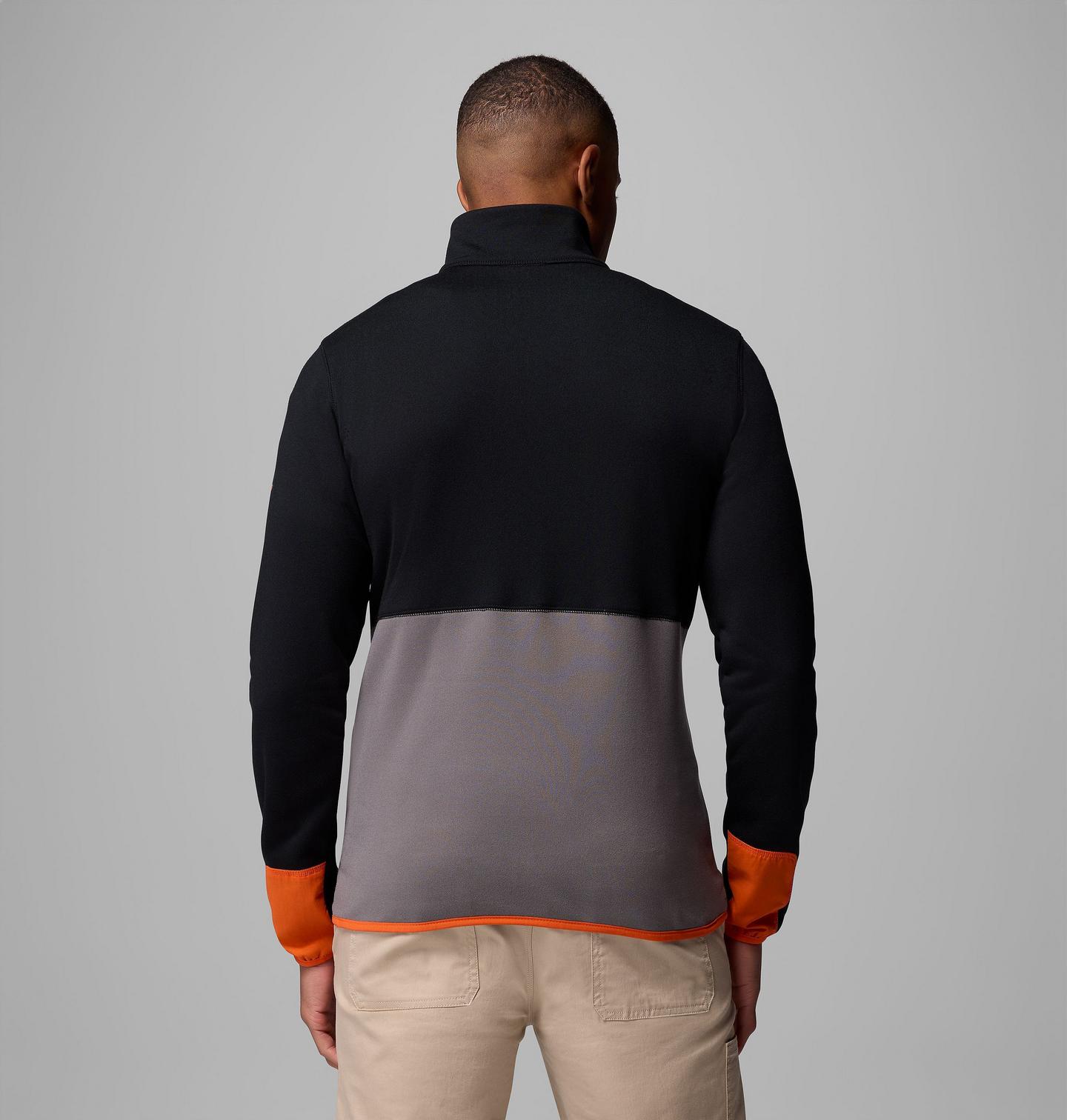 Мужские куртки Collegiate Columbia Hike Half Zip Jacket - Oregon State, цвет: Чёрный / Серый — фото 3