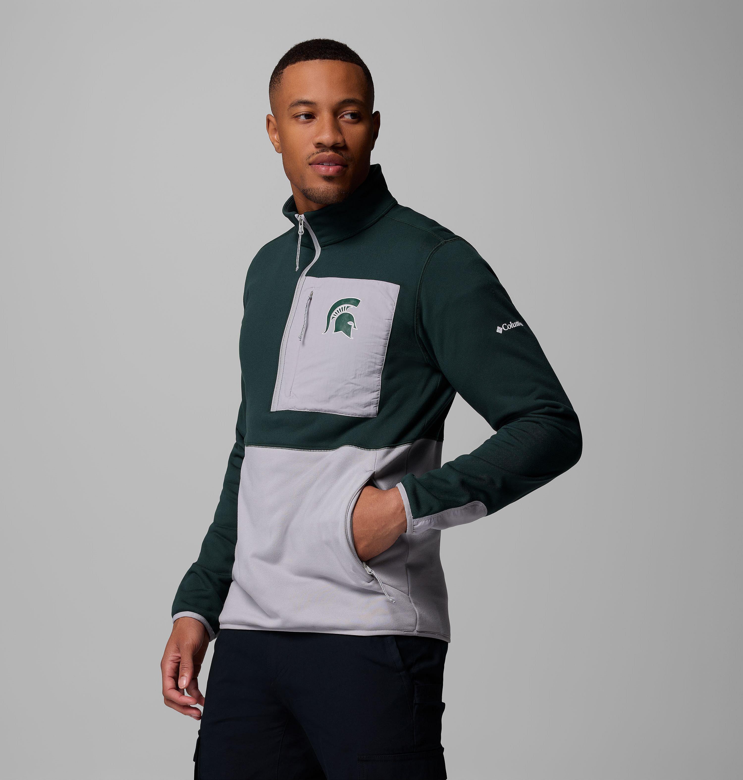 Men's Collegiate Columbia Hike Half Zip Jacket - Michigan State 4
