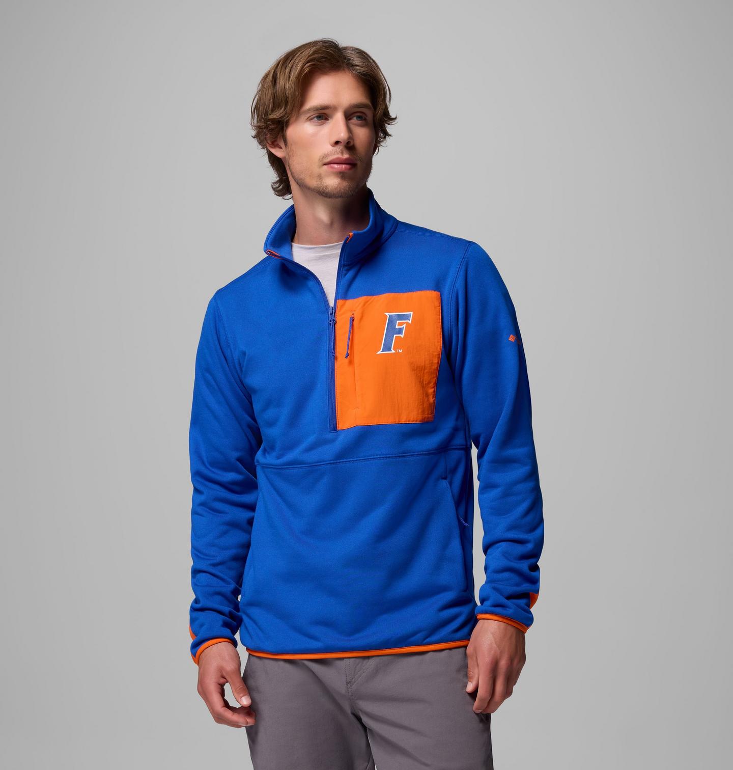 Мужские куртки Collegiate Columbia Hike Half Zip Jacket - Florida, цвет: Оранжевый — фото 1