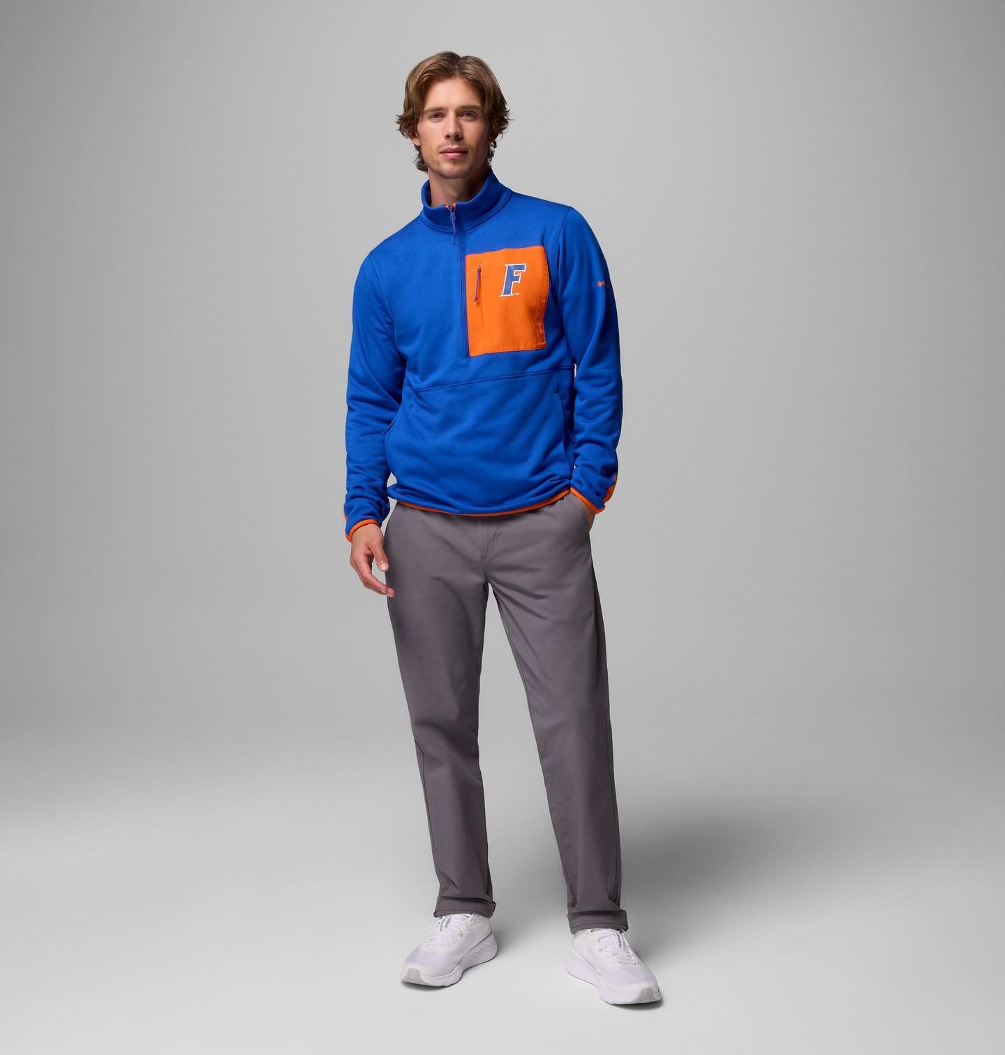 Мужские куртки Collegiate Columbia Hike Half Zip Jacket - Florida, цвет: Оранжевый — фото 2