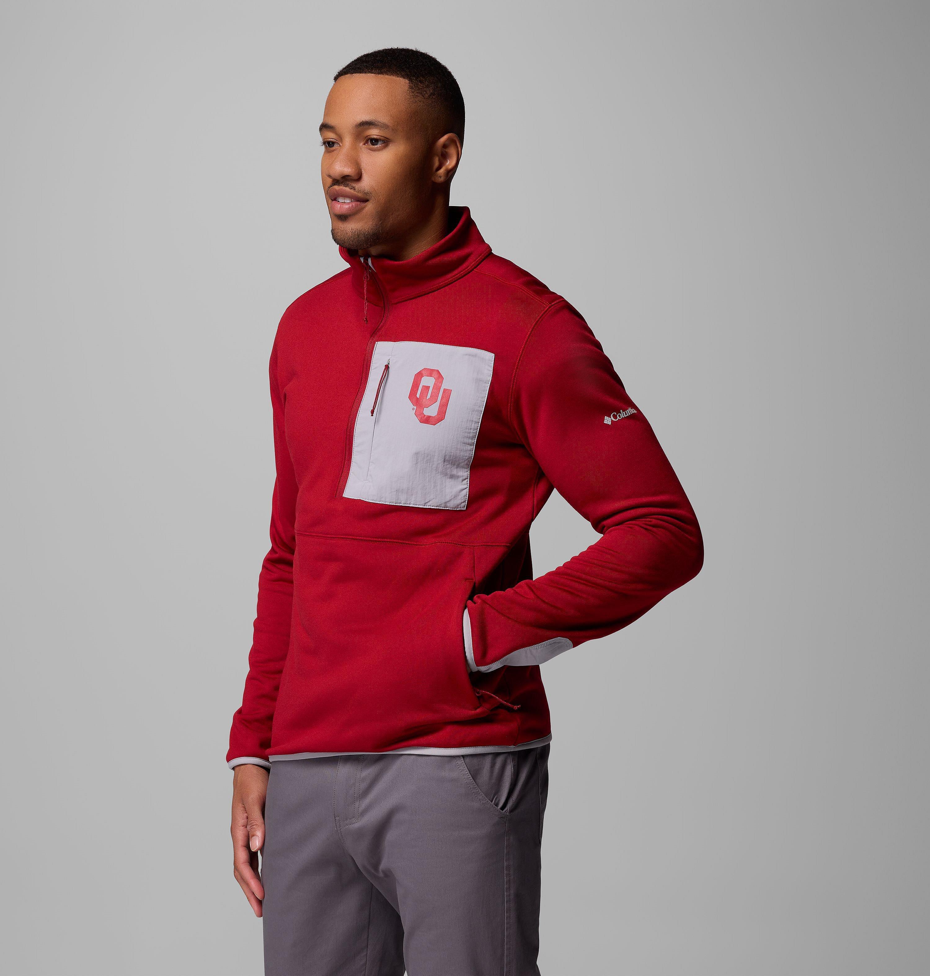 Men's Collegiate Columbia Hike Half Zip Jacket - Oklahoma 4