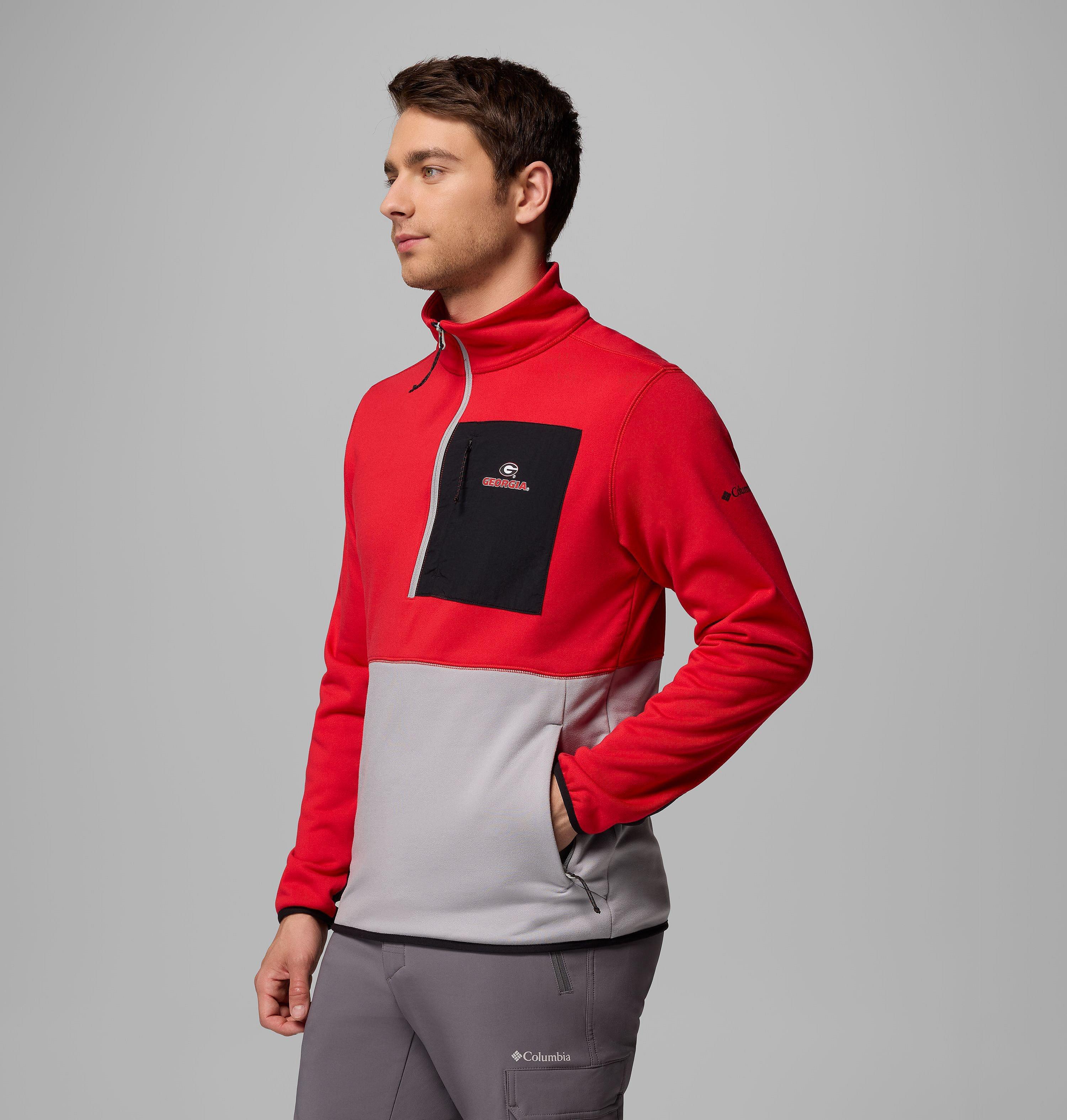 Men's Collegiate Columbia Hike Half Zip Jacket - Georgia 4
