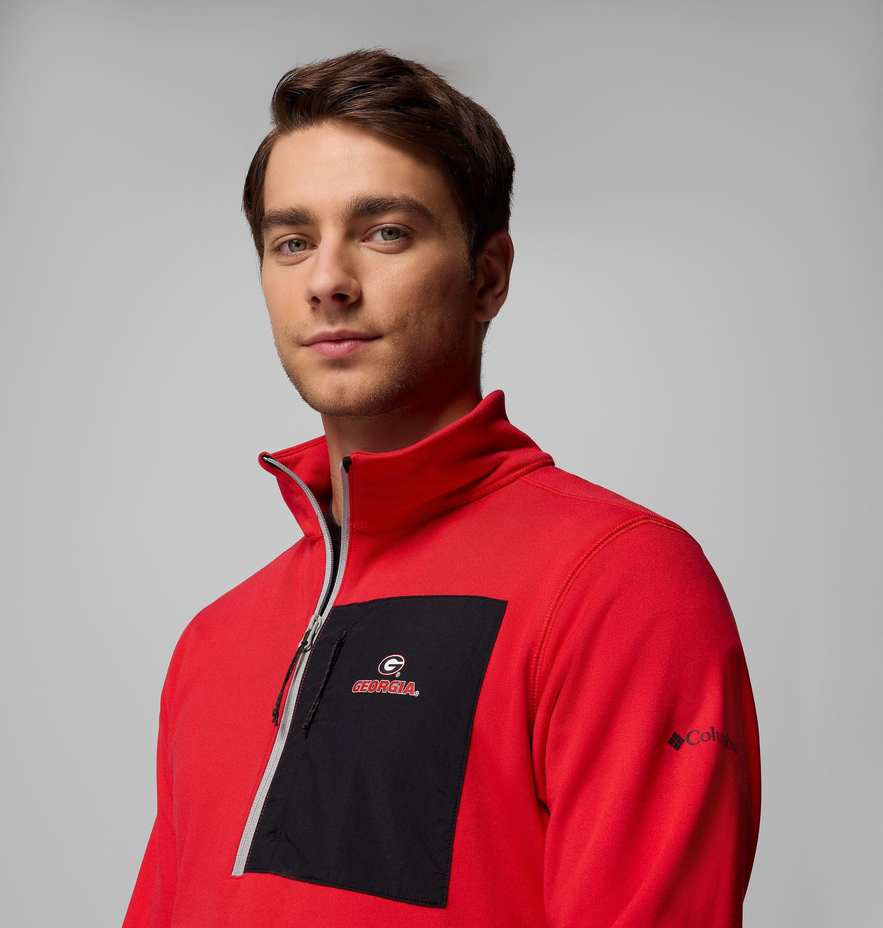 Men's Collegiate Columbia Hike Half Zip Jacket - Georgia 5