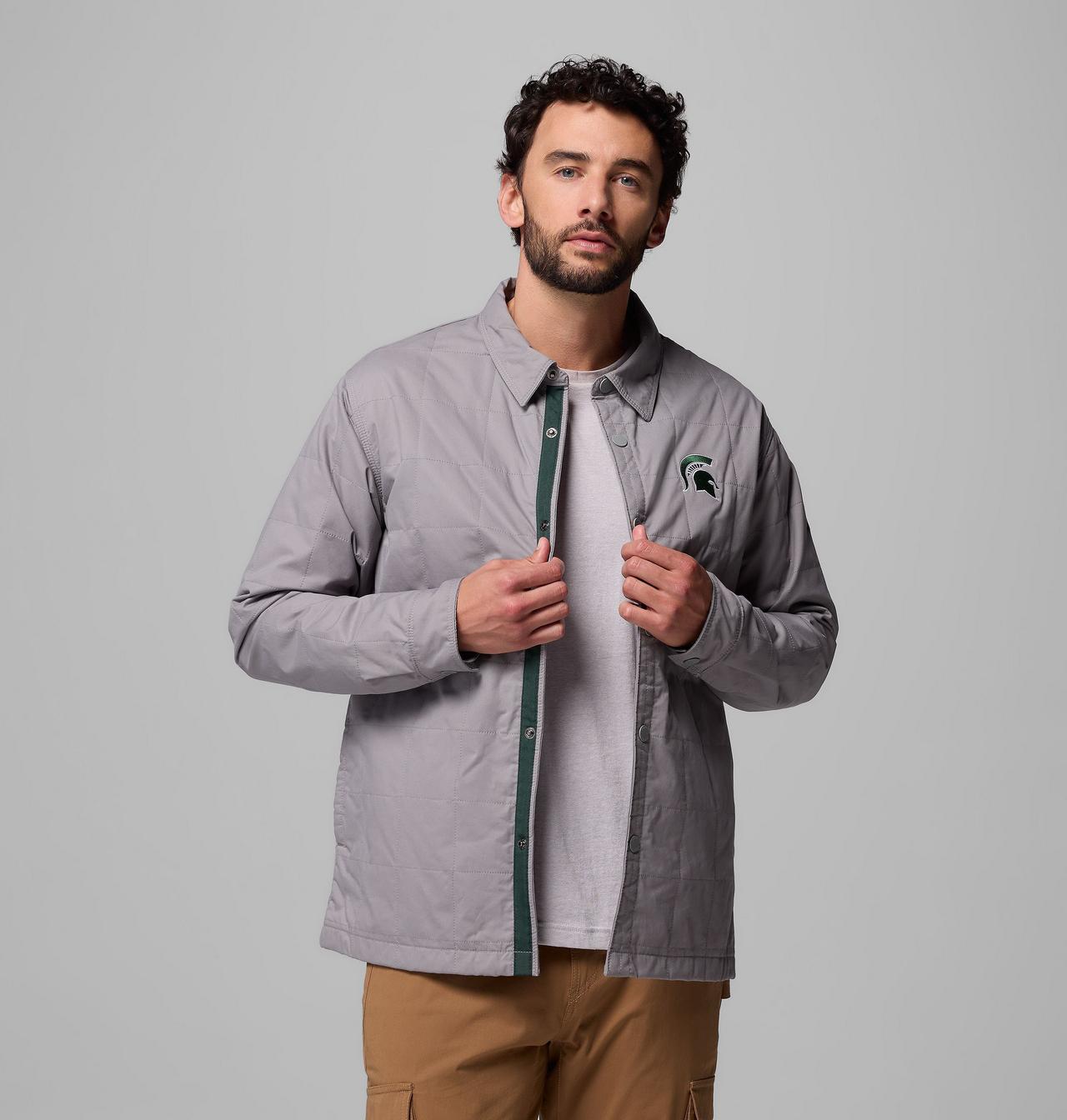 Men's Collegiate Campus Roam™ Quilted Shirt Jacket - Michigan State 5