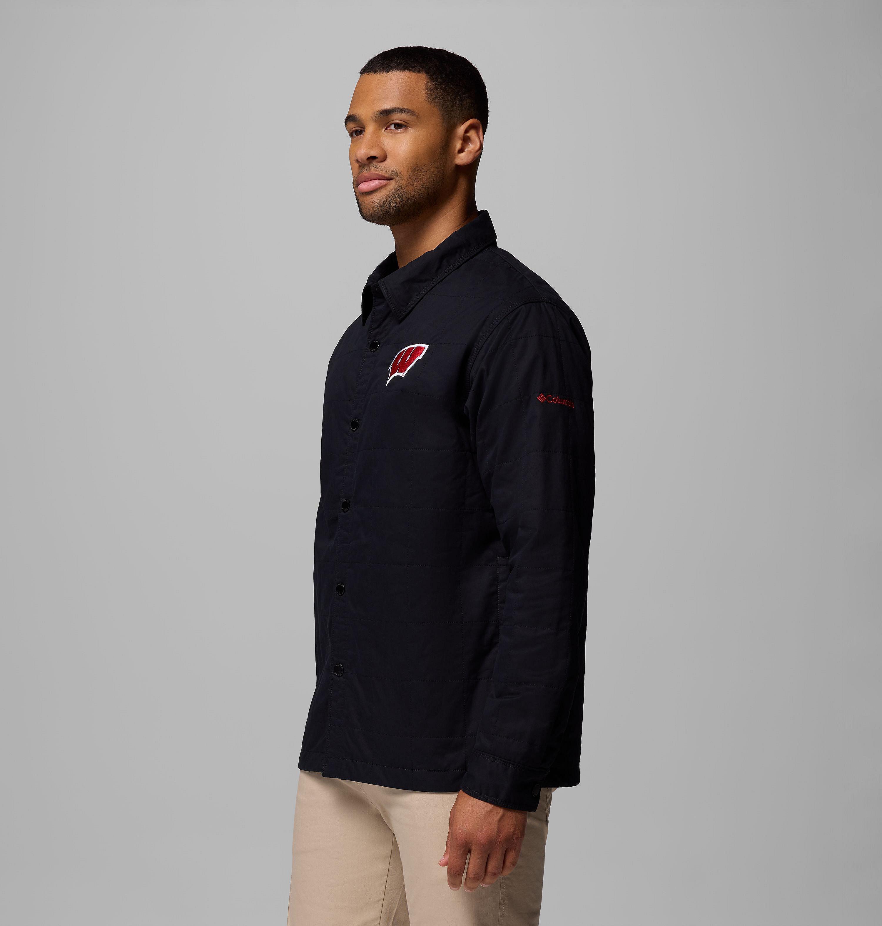 Men's Collegiate Campus Roam Quilted Shirt Jacket - Wisconsin 4