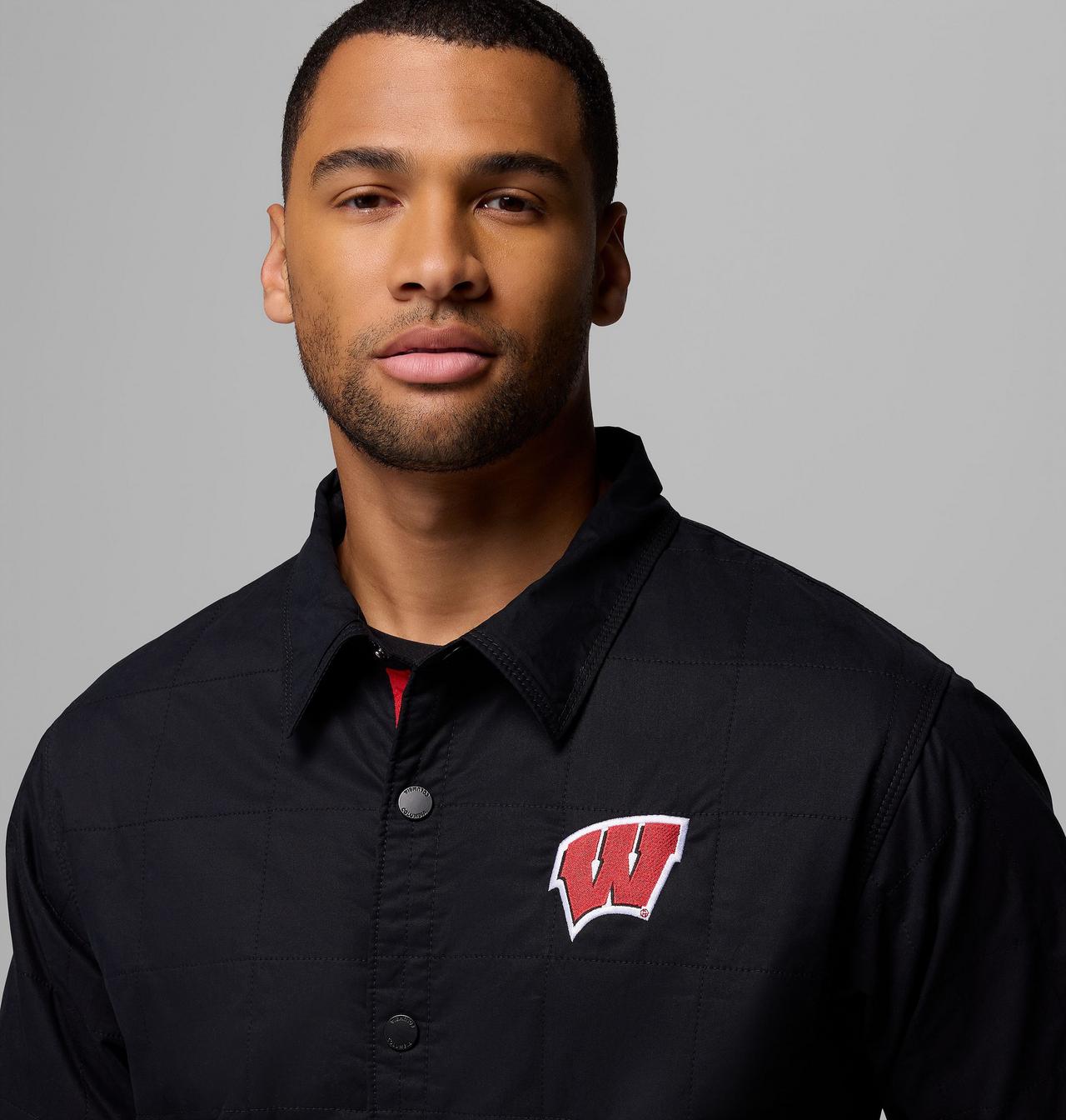 Men's Collegiate Campus Roam™ Quilted Shirt Jacket - Wisconsin 7